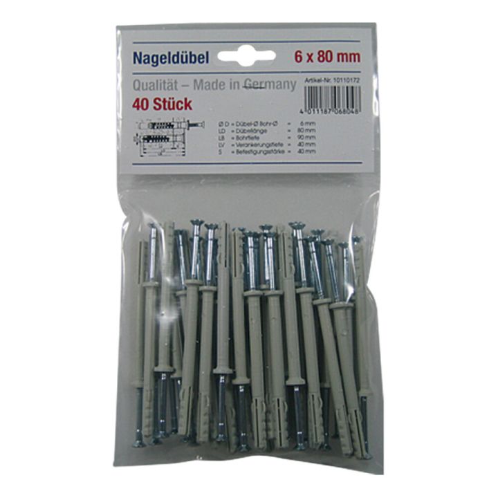 Naulatulppa 6 x 80 mm 40 kpl/pkt