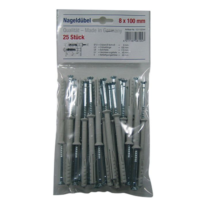 Naulatulppa 8 x 100 mm 25 kpl/pkt