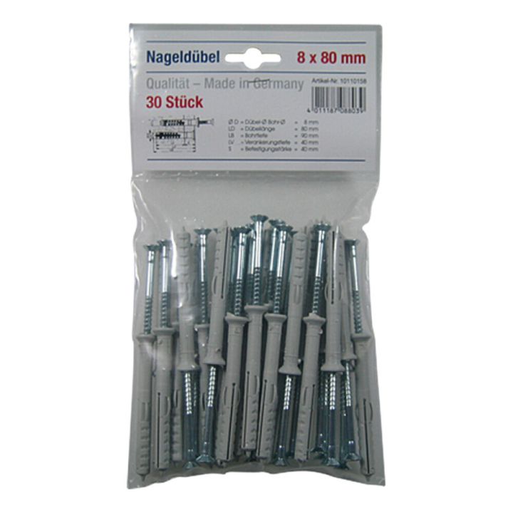 Naulatulppa 8 x 80 mm 30 kpl/pkt