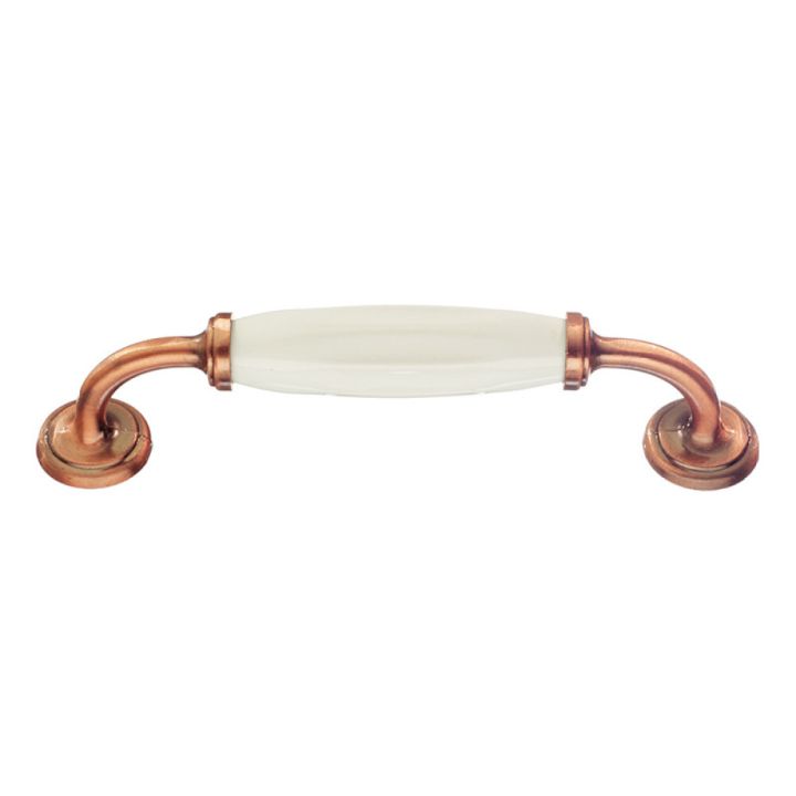 Kalustevedin Beslagsboden Tradition BC6291 128 mm Antiikkikupari/valkoinen