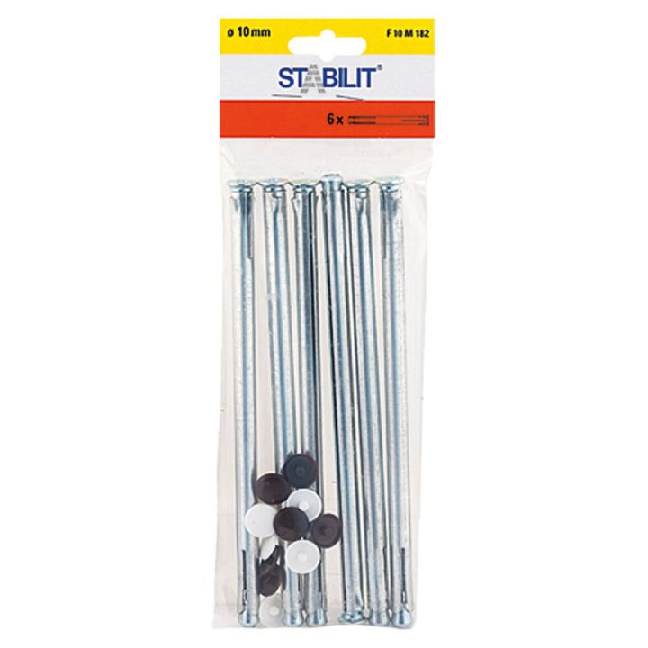 Kaulustulppa Stabilit Metalli 10 x 182 mm 6 kpl/pkt