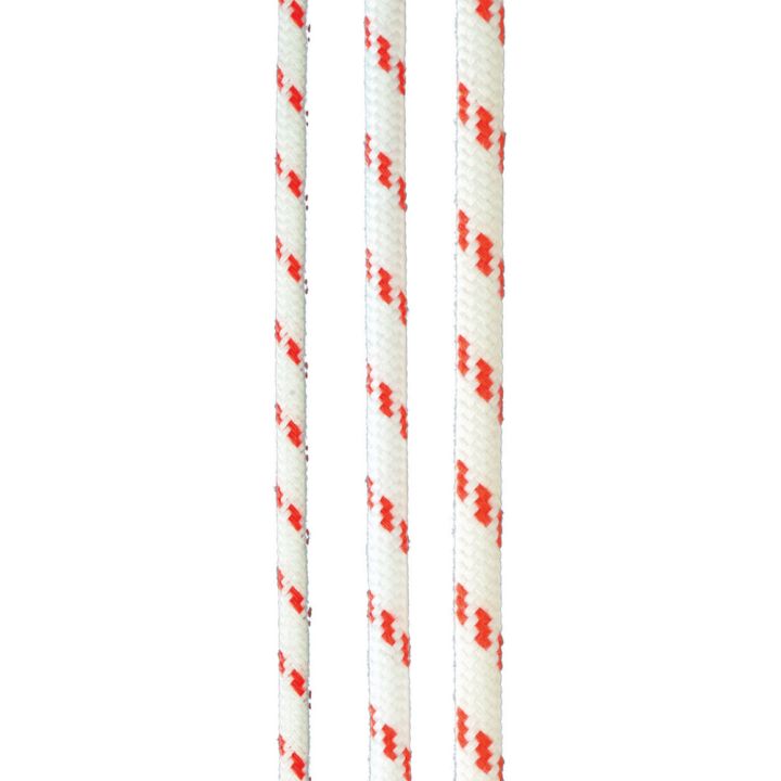 Yacht-naru Seilflechter Valkoinen/Punainen 6 mm (per metri)