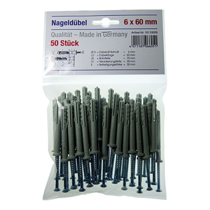 Naulatulppa 6 x 60 mm 50 kpl/pkt