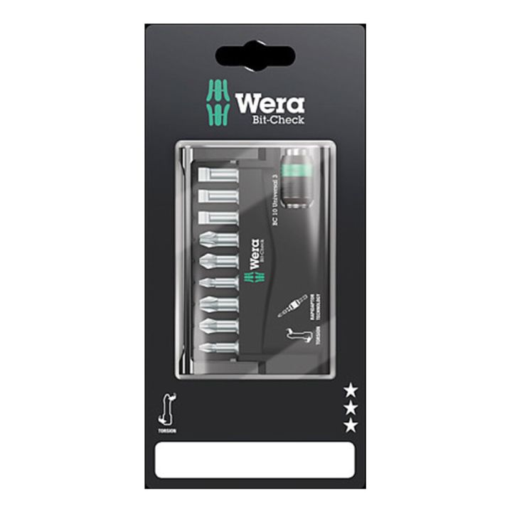 Ruuvauskärkisarja Wera Bit-Check 10 Universal 3 10-os