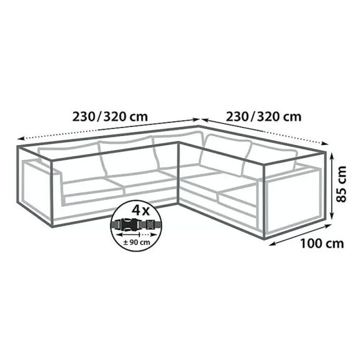 Kalustesuoja SunFun XL kulmasohvaan 230/320 x 100 x 85 cm