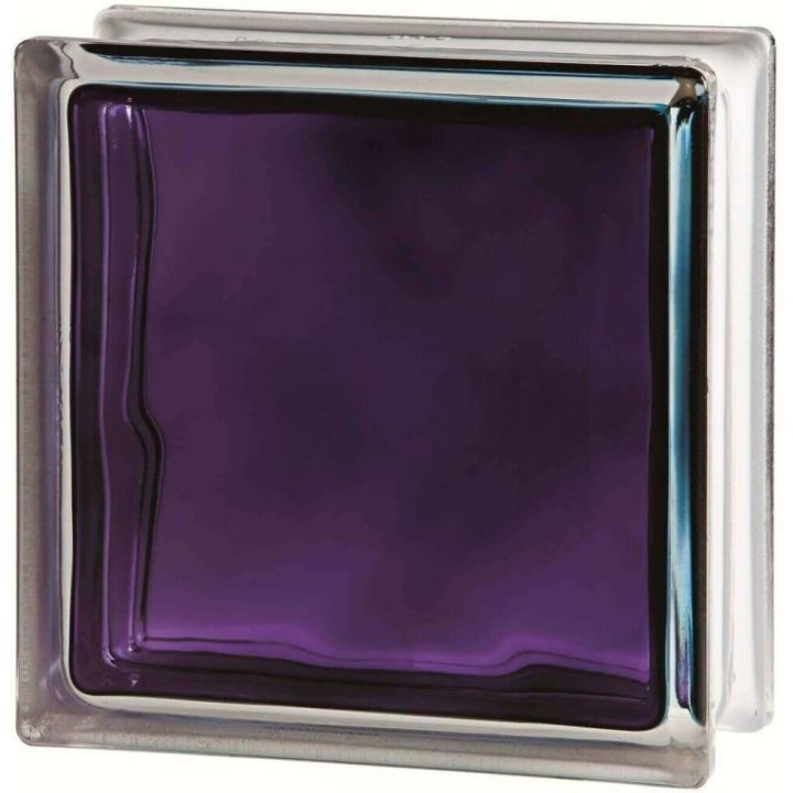 Lasitiili Seves Glassblock Brilly Wave Violetti 19 x 19 x 8 cm