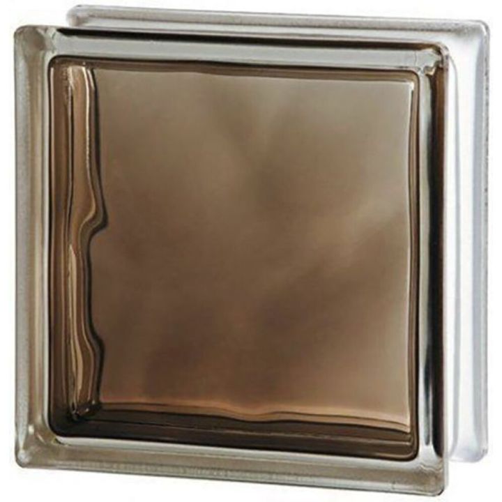 Lasitiili Seves Glassblock Brilly Wave Pronssi 19 x 19 x 8 cm