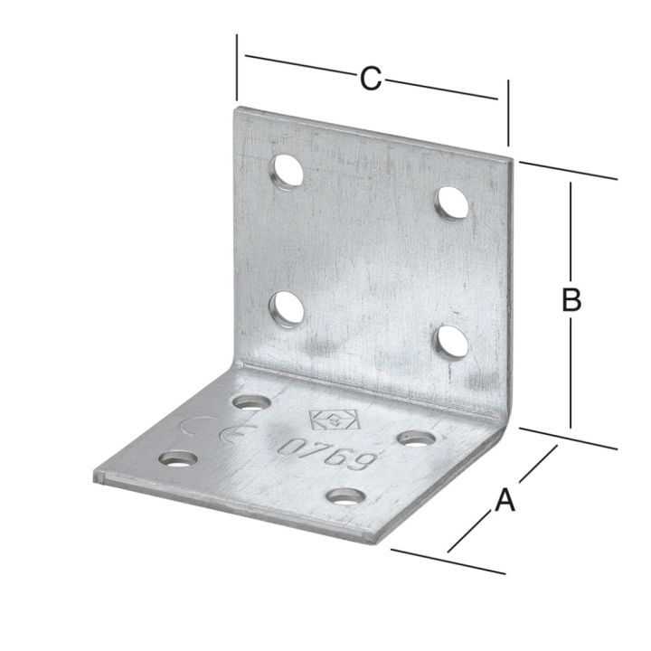 Kulmarauta 40 x 40 x 40 mm sinkitty