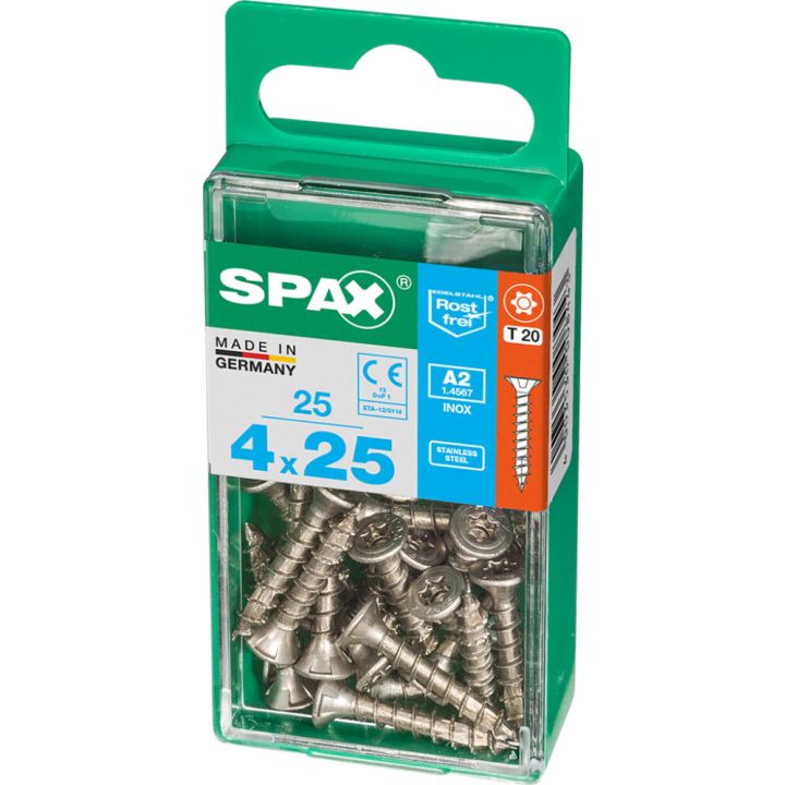 Ruostumaton Universal Ruuvi Spax A2 TRX 4X25 S 25 KPL