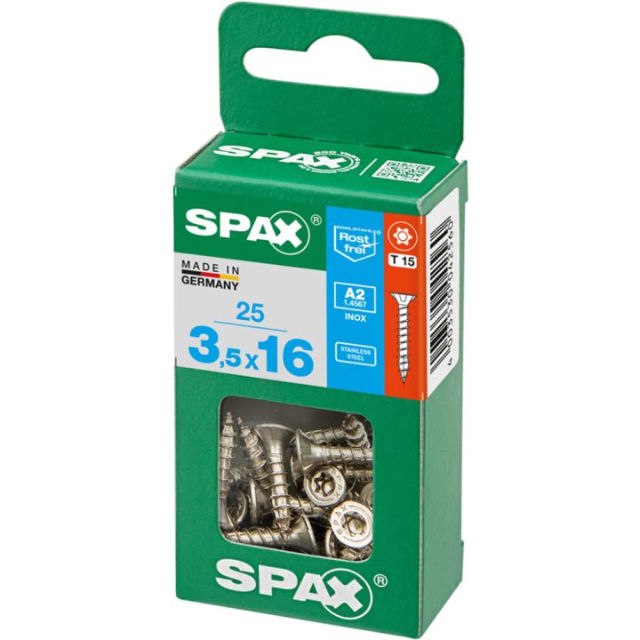 Ruostumaton Universal Ruuvi Spax A2 TRX 3,5X16 M S 25KPL