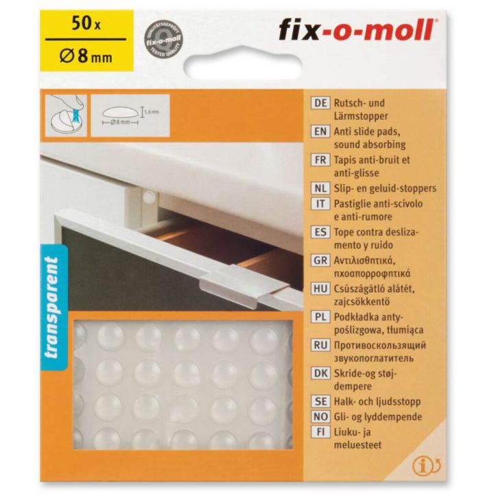 Liukuestetassu 50 kpl kirkas Ø8 mm, 50 kpl                  