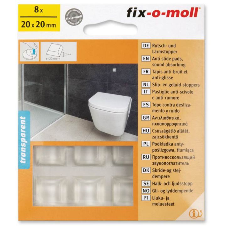 Liukuestetassu Fix-o-moll 20 x 20 mm 8 kpl