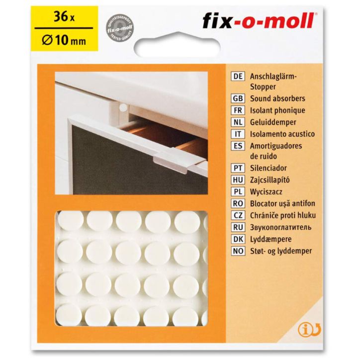 Äänenvaimennin Fix-o-moll valkoinen 36 kpl