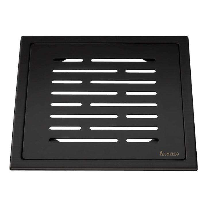 Lattiakaivonkansi Smedbo Outline FB506 Mattamusta 20 x 20 cm