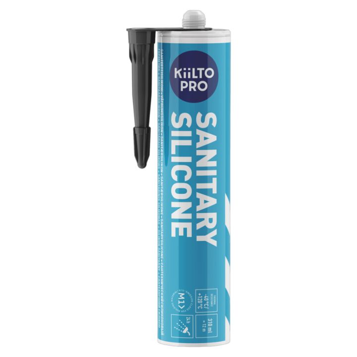 Saniteettisilikoni Kiilto Pro 50 graphite black 310 ml