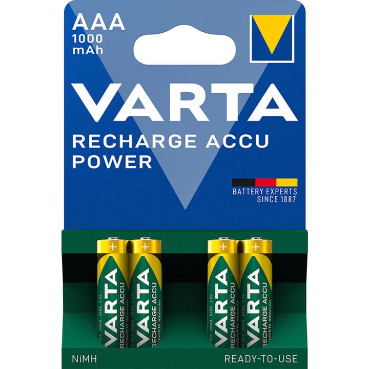 Akkuparisto Varta Recharge Accu Power AAA 1000 mAh 4 kpl/pkt