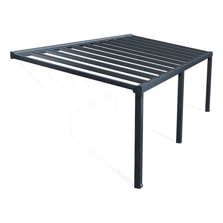 Terassikatos Canopia Stockholm harmaa/kirkas 3,4 x 8 m