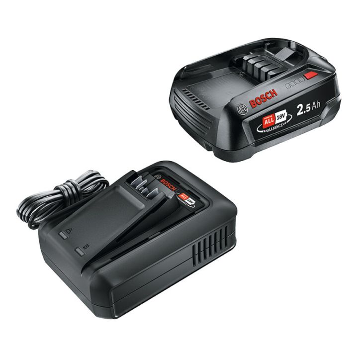Akku ja laturi Bosch 1 x 2,5 Ah + AL 18V-44