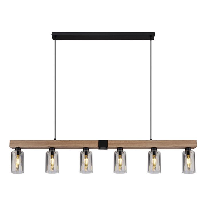 Riippuvalaisin Globo Hadera 6-os musta/puu/savulasi 140 cm