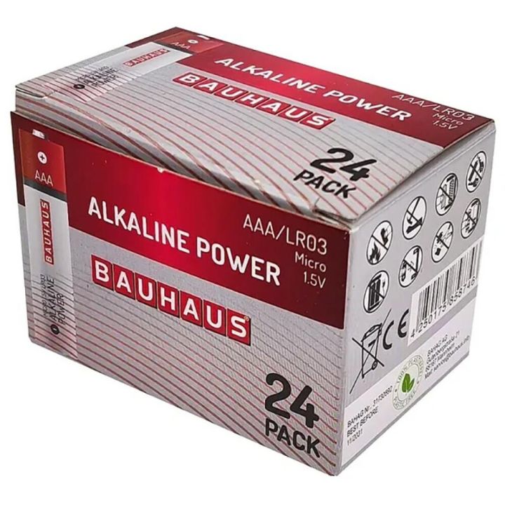 Alkaliparisto BAUHAUS Micro AAA/LR03 24 kpl/pkt