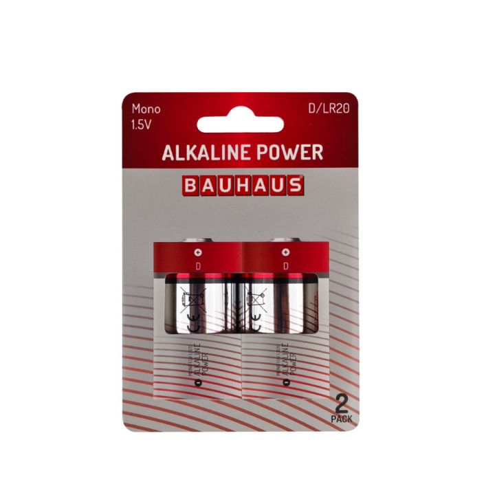 Alkaliparisto BAUHAUS Mono D/LR20 2 kpl/pkt