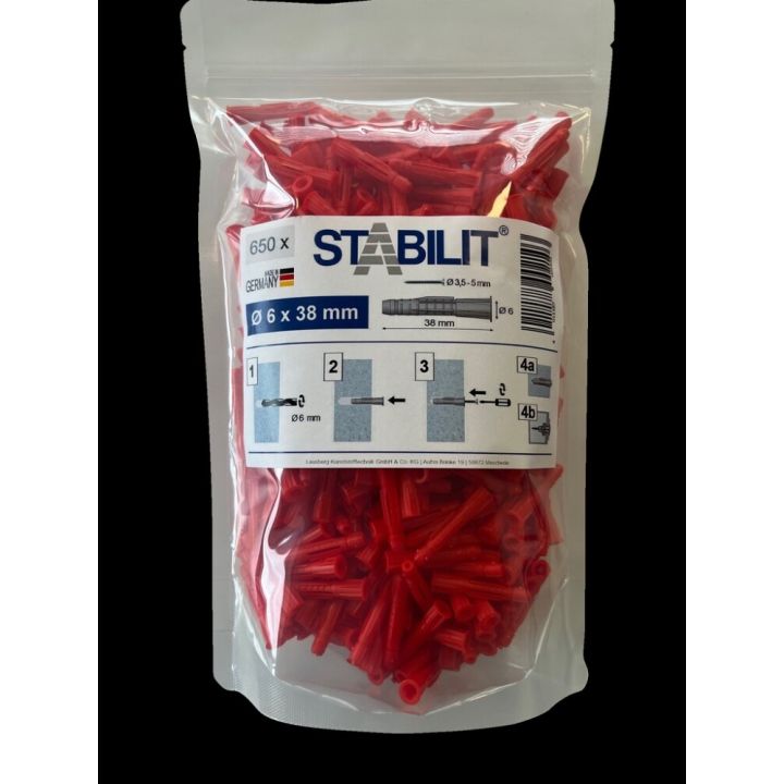 Tulppa Stabilit 6 x 38 mm 650 kpl