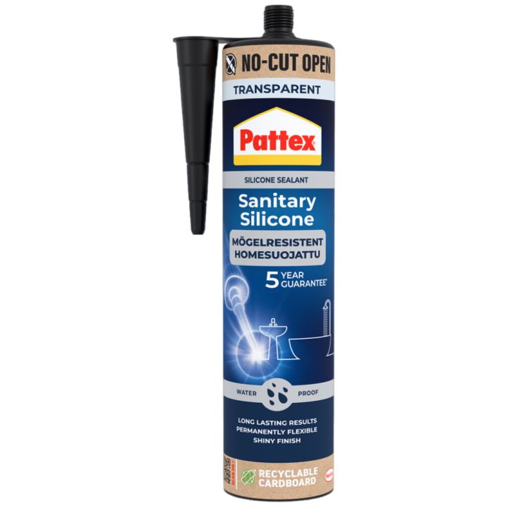 Silikoni Pattex Sanitary Silicone 280 ml, eri värejä