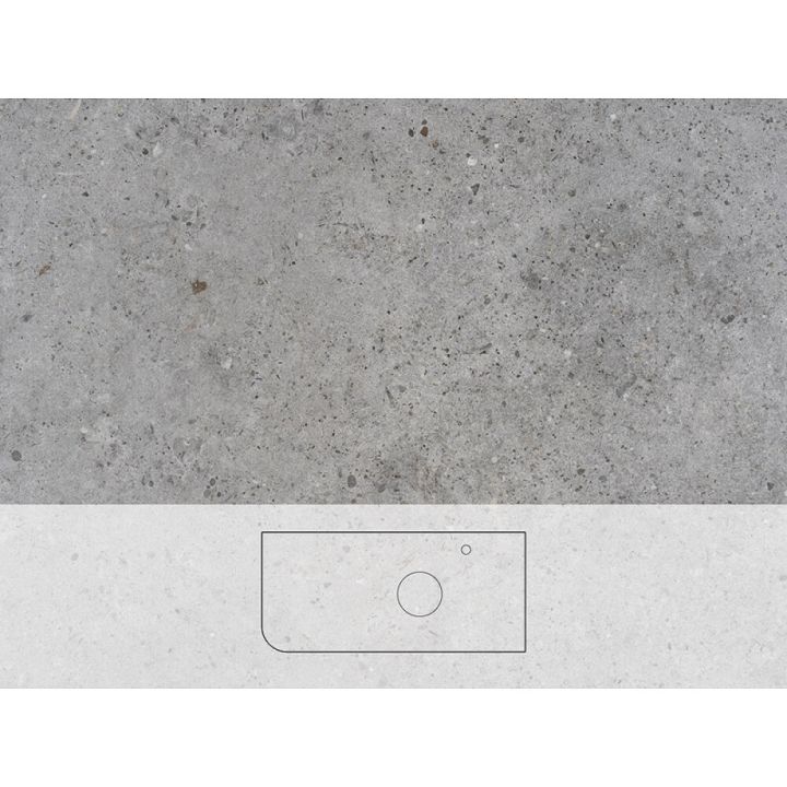 Pöytätaso Svedbergs Poem Soft Kalk oikea 101 x 46 cm