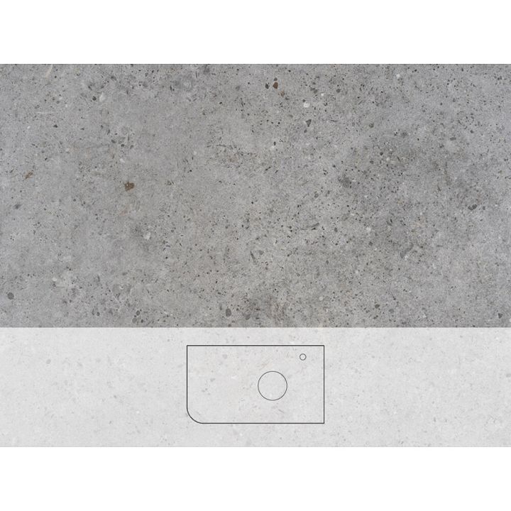 Pöytätaso Svedbergs Poem Soft Kalk oikea 81 x 46 cm