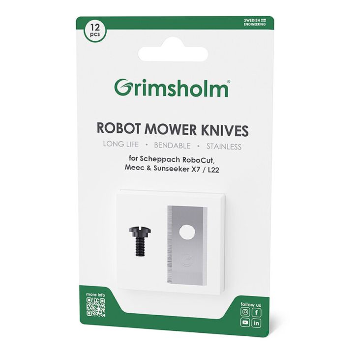 Varaterät Grimsholm Scheppach robottileikkurit 12 kpl
