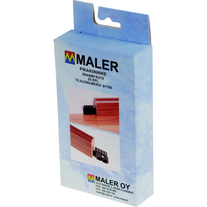 Jalkalistan pikakiinnike Maler 20 kpl