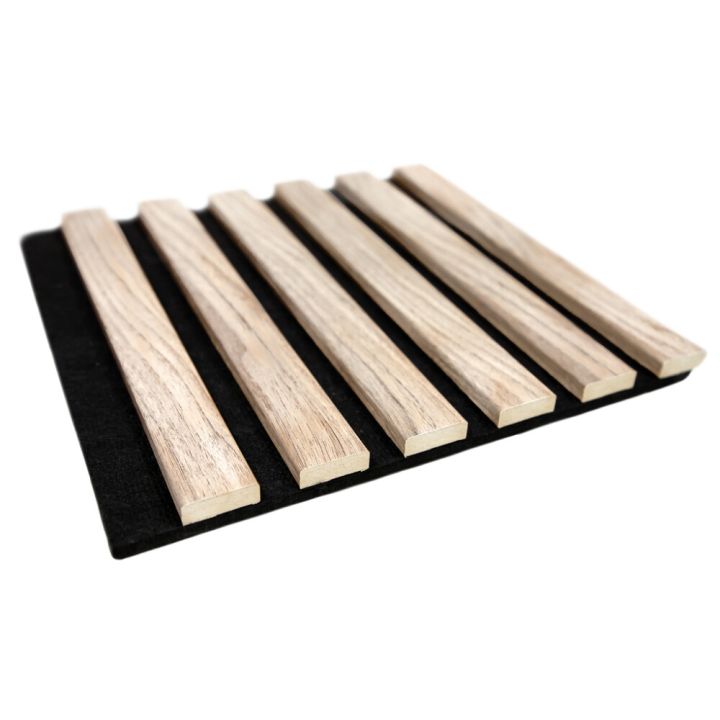 Akustiikkapaneeli Maler Louvre Acoustic Valkolakattu Tammi / musta 19 x 300 x 2800 mm