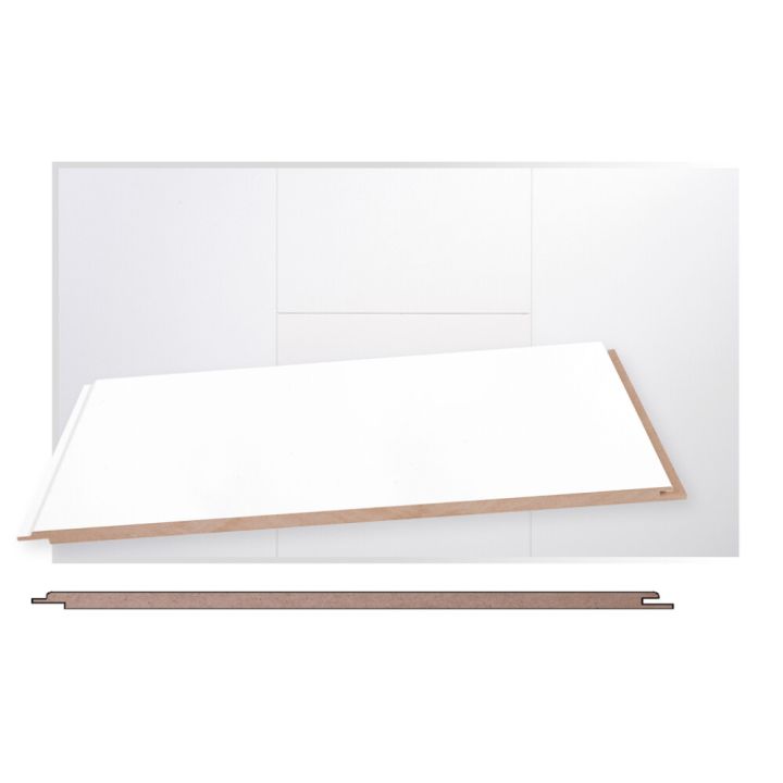 Lyhyt MDF-kattopaneeli Maler STP-0 E0 puhdas valkoinen 8 x 315 x 1200 mm