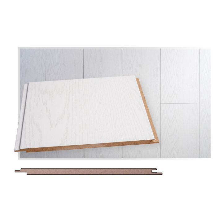Sisustuspaneeli Maler MDF STP-0 Mel Valkosaarni 10 x 195 x 2070 mm