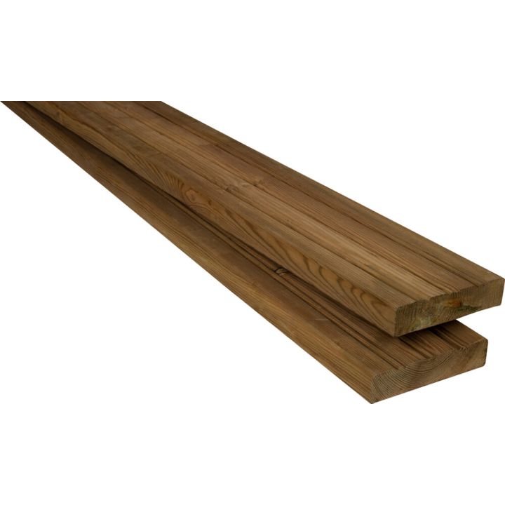 Terassilauta kyllästetty ruskea 28 x 120 mm AB uritettu (per metri)