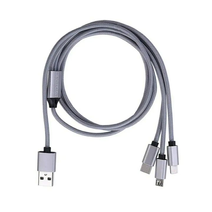 USB-kaapeli 3in1 Lightning / Micro-USB / USB-C 3 m