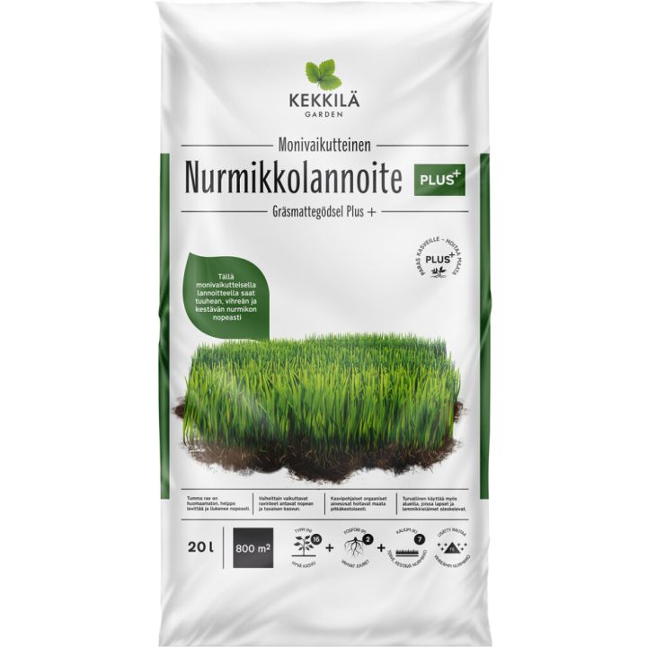 Nurmikkolannoite Kekkilä Plus+ 20 l