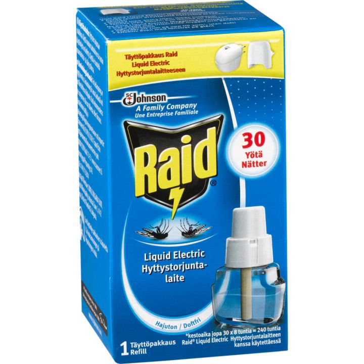Täyttöpakkaus Raid Liquid Electric hyttyskarkotin