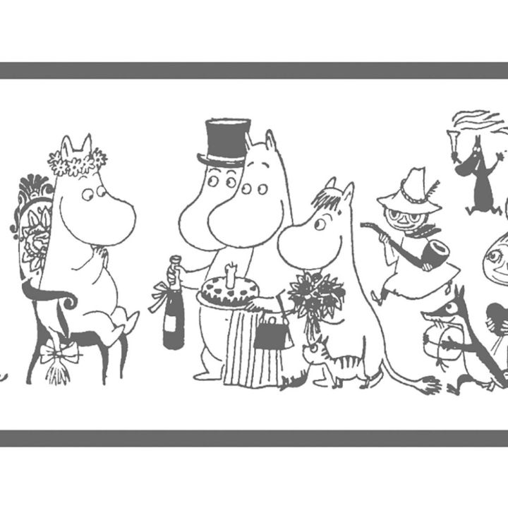 Boordi Sandudd Muumihahmot 10 m x 10,8 cm Musta/Valkoinen