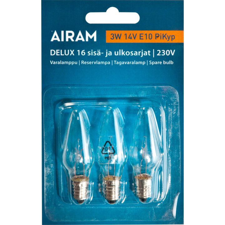 Varalamppu Airam Delux 3 W E10 PiKyp