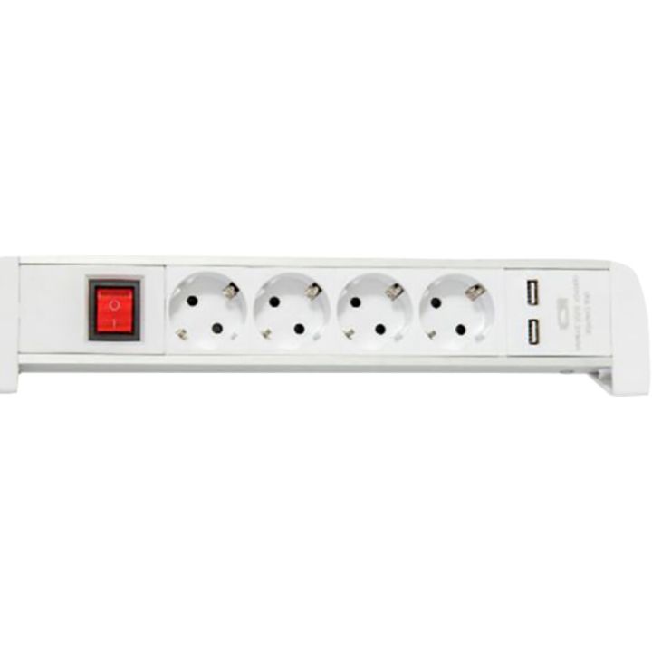 Rasialista Airam Tabletop 4-os + 2 USB Valkoinen