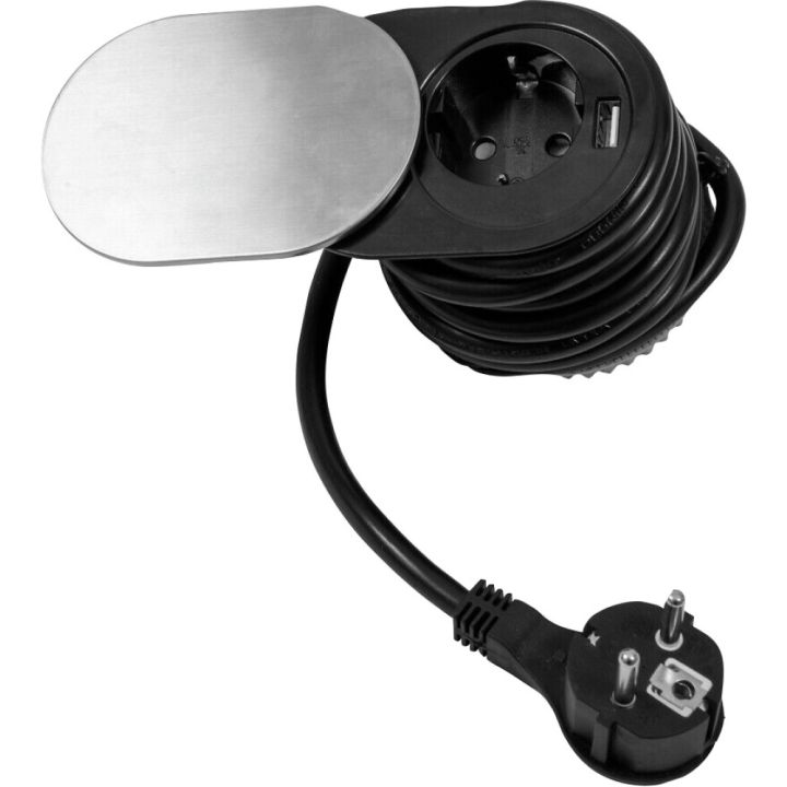 Upotettava pistorasia Airam Slide 1-os. 1 USB-liitäntä