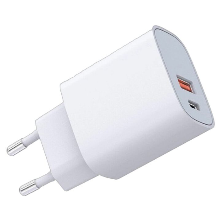 Pikalaturi Airam USB-A/USB-C valkoinen 20 W