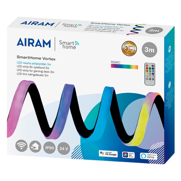 LED-valonauha Airam SmartHome Vortex RGBIC 3 m