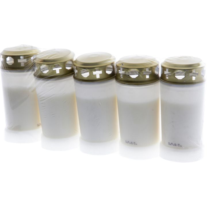 Hautakynttilä 60 h 5 kpl valkoinen