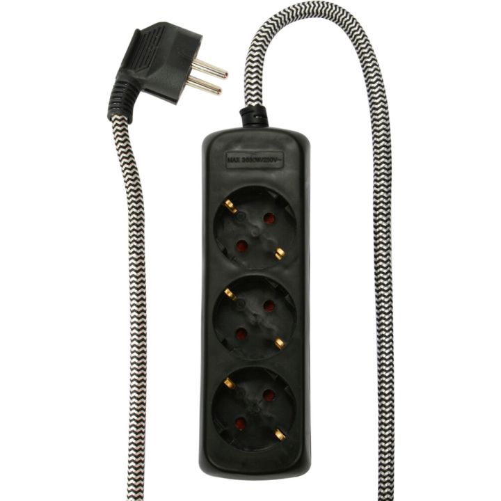 Jatkojohto Opal 3-os Musta/valkoinen