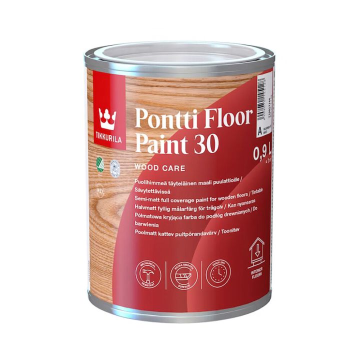Puulattiamaali Tikkurila Pontti Floor Paint 30 0,9 l