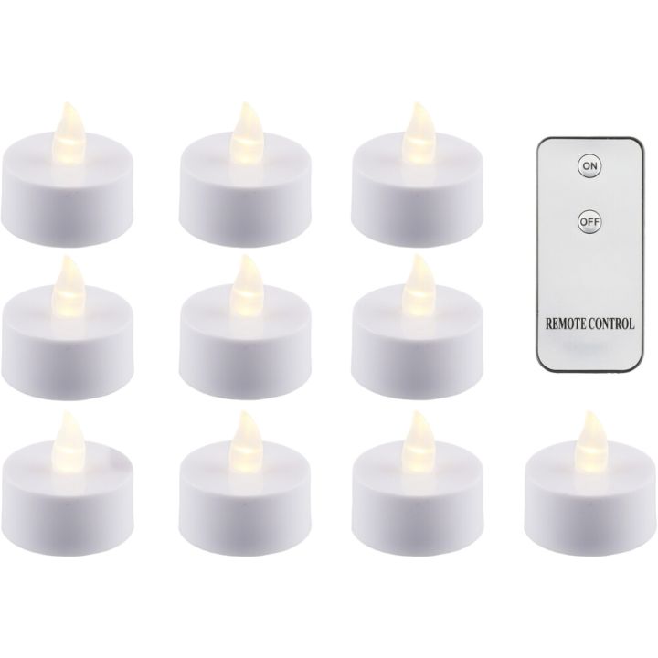 LED-minikynttilä kauko-ohjattava 10 kpl