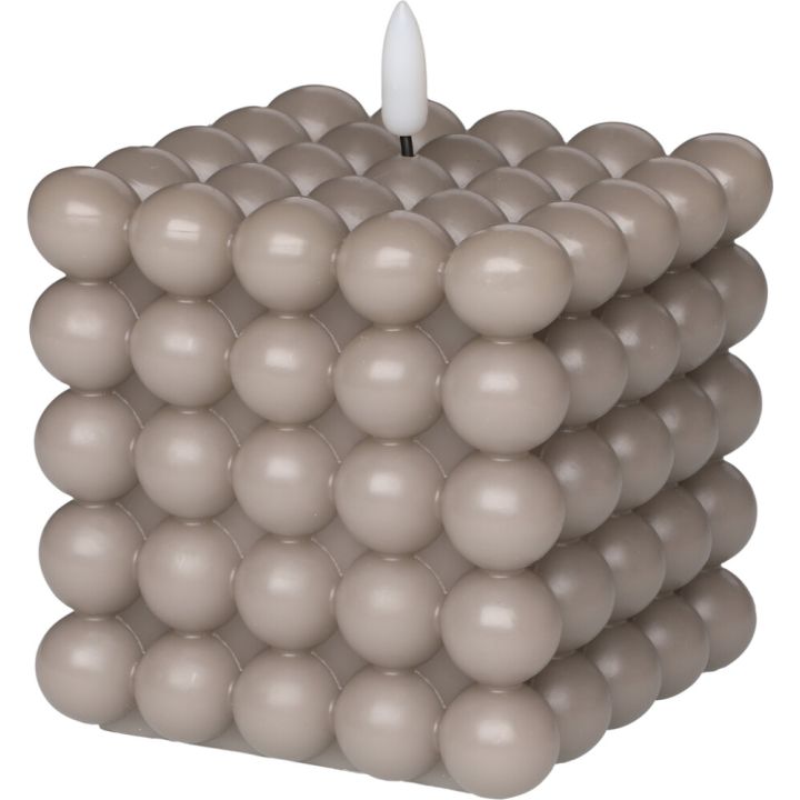 Kuplakynttilä 3D liekki 10 cm harmaa