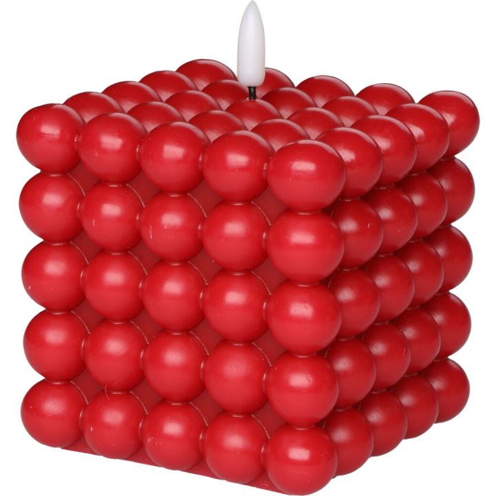 Kuplakynttilä 3D liekki 10 cm tummanpunainen